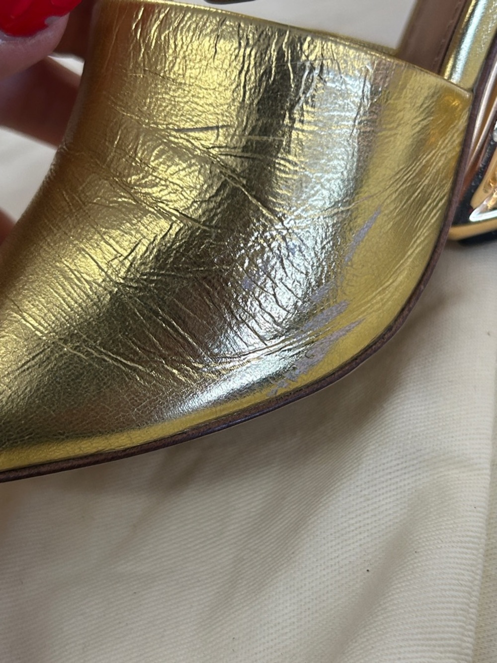 Fendi First gold lambskin Heels size 37 - Picture 8 of 8